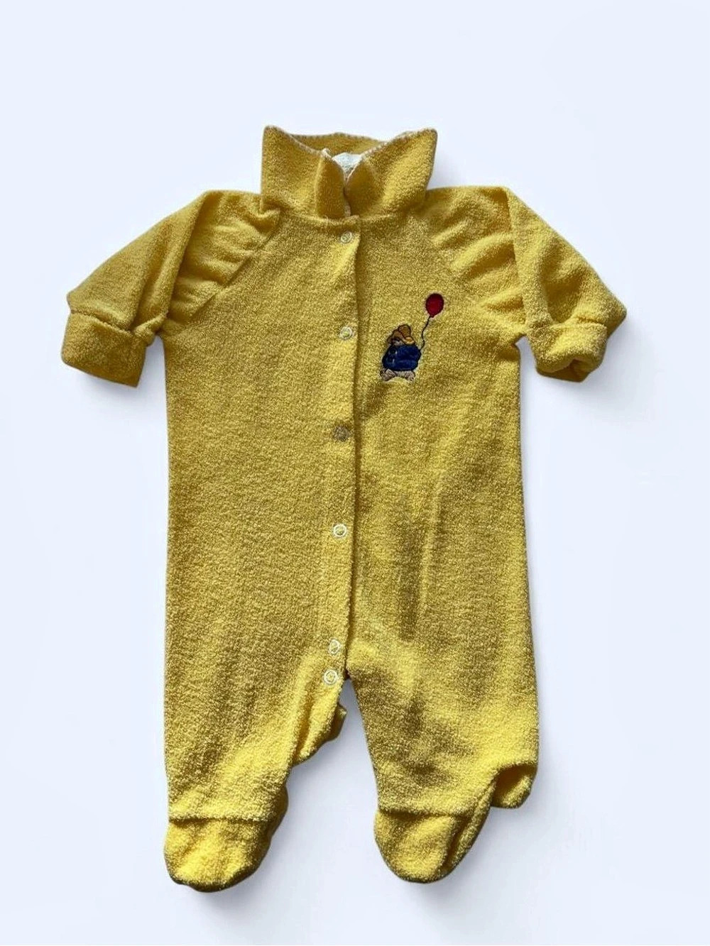 Vintage Paddington yellow baby romper 0-3M